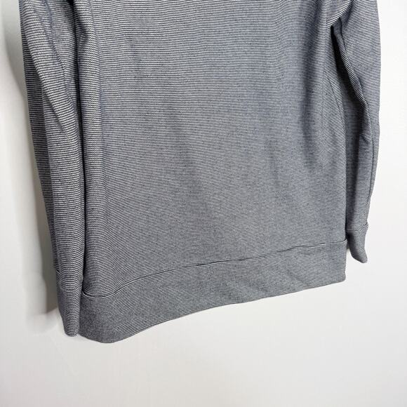 LL Bean Signature Womens Small S Blue White Striped Cowl Neck Sweatshirt Cotton - Picture 4 of 10